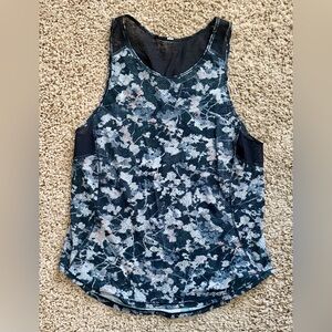 lululemon athletica floral print sculpt tank top